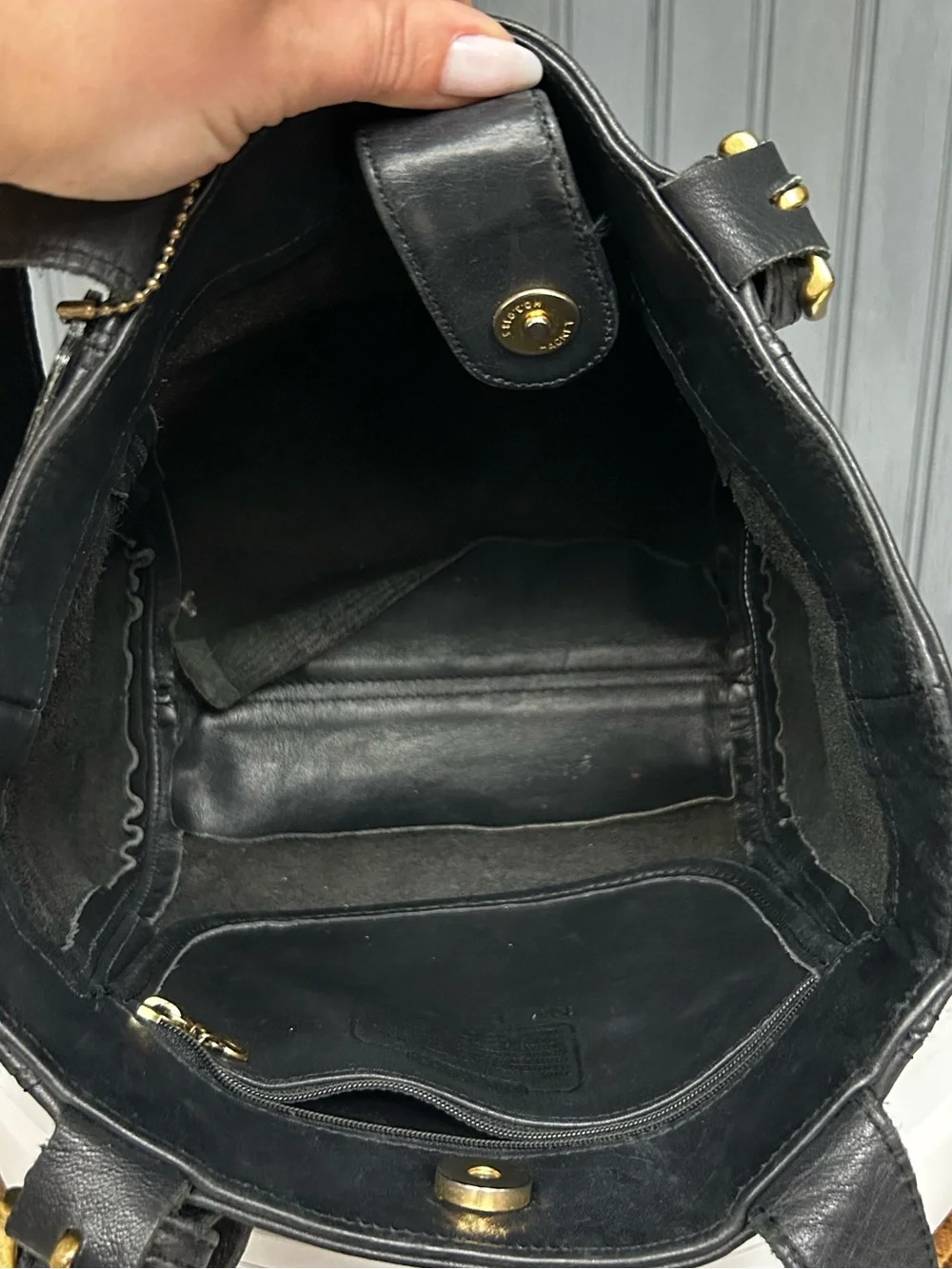 Vintage Coach Buckle Bag 4157 Black Glove Tanned Leather Tote Shoulder Bag USA